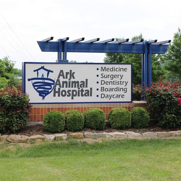 The outside sign for Ark Animal Hospital