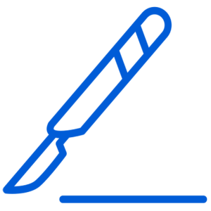 Surgical scalpel icon representing veterinary surgery services